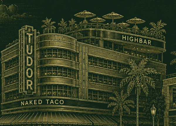 HighBar, etched, the room as drawn for the house